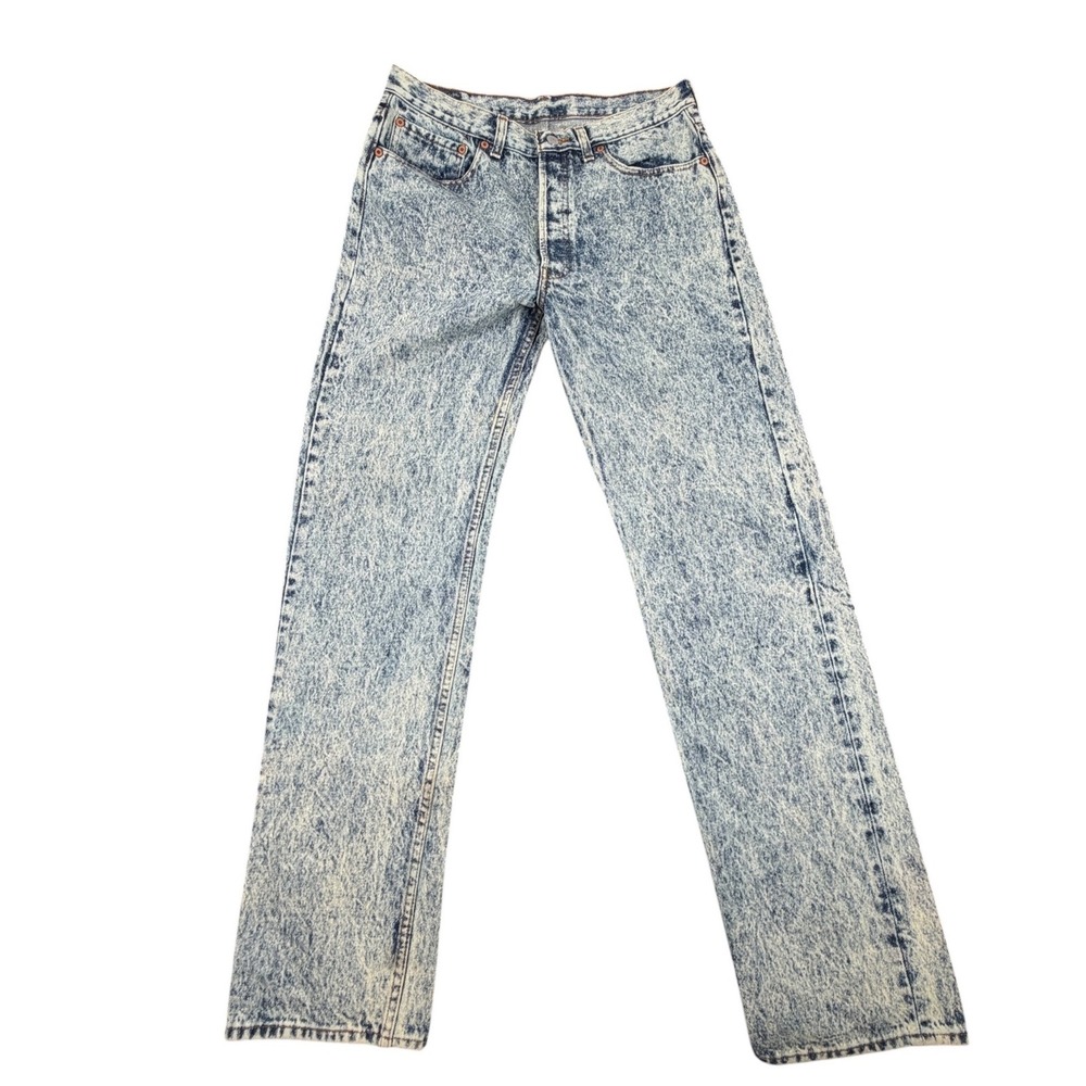 Levi's 501 Mens Jeans Acid Wash Button Fly USA Vintage 80s Denim 32X32 501-0109